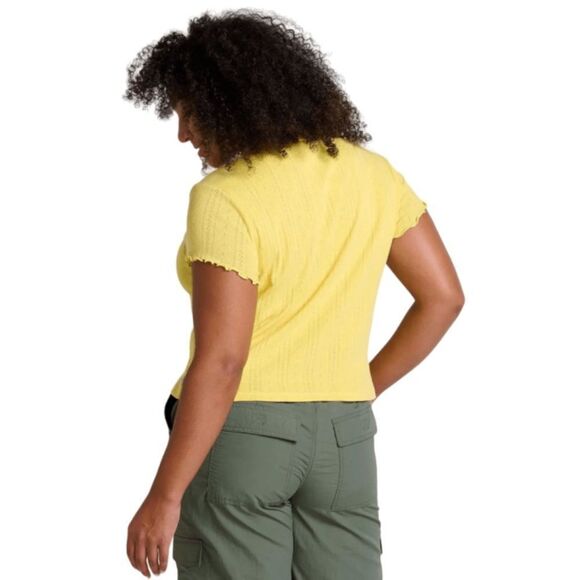 Toad & Co FOOTHILL POINTELLE Shortsleeve BABY TEE CHAMOMILE Small NWT‎ in pkg - Picture 4 of 7